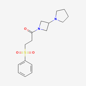 3-(Benzenesulfonyl)-1-(3-pyrrolidin-1-ylazetidin-1-yl)propan-1-one