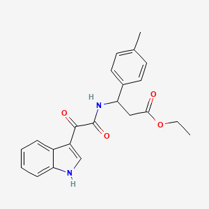 ethyl 3-(2-(1H-indol-3-yl)-2-oxoacetamido)-3-(p-tolyl)propanoate