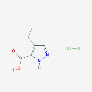 molecular formula C6H9ClN2O2 B2376954 4-Ethyl-1H-pyrazole-5-carboxylic acid;hydrochloride CAS No. 2445794-88-5