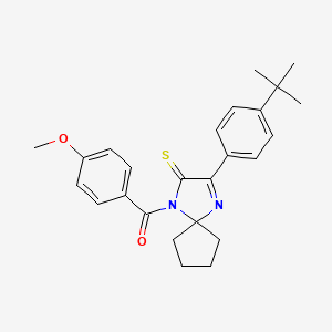 3-(4-Tert-butylphenyl)-1-(4-methoxybenzoyl)-1,4-diazaspiro[4.4]non-3-ene-2-thione
