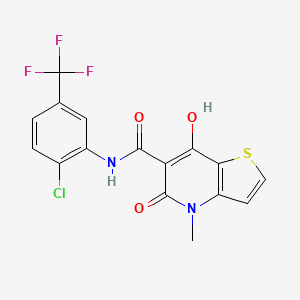 N-(2-chloro-5-(trifluoromethyl)phenyl)-7-hydroxy-4-methyl-5-oxo-4,5-dihydrothieno[3,2-b]pyridine-6-carboxamide