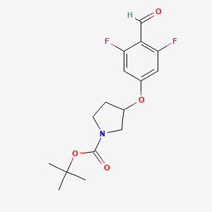 molecular formula C16H19F2NO4 B2376971 Tert-butyl 3-(3,5-difluoro-4-formylphenoxy)pyrrolidine-1-carboxylate CAS No. 2247849-87-0