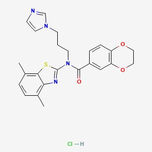 N-(3-(1H-imidazol-1-yl)propyl)-N-(4,7-dimethylbenzo[d]thiazol-2-yl)-2,3-dihydrobenzo[b][1,4]dioxine-6-carboxamide hydrochloride