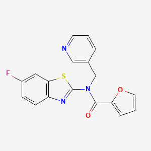 molecular formula C18H12FN3O2S B2376976 N-(6-氟苯并[d]噻唑-2-基)-N-(吡啶-3-基甲基)呋喃-2-甲酰胺 CAS No. 895018-74-3