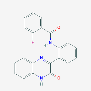 2-fluoro-N-[2-(3-oxo-4H-quinoxalin-2-yl)phenyl]benzamide