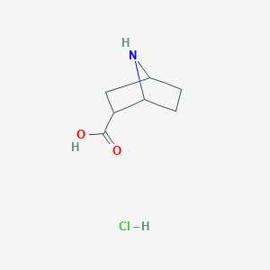 molecular formula C7H12ClNO2 B2376982 7-Azabicyclo[2.2.1]heptane-2-carboxylic acid;hydrochloride CAS No. 2137883-62-4