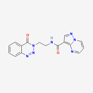 molecular formula C16H13N7O2 B2376986 N-(2-(4-oxobenzo[d][1,2,3]triazin-3(4H)-yl)ethyl)pyrazolo[1,5-a]pyrimidine-3-carboxamide CAS No. 2034416-04-9