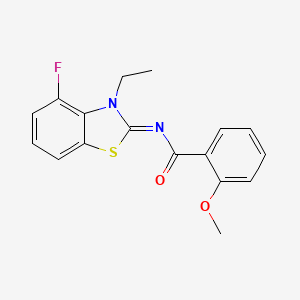 N-(3-ethyl-4-fluoro-1,3-benzothiazol-2-ylidene)-2-methoxybenzamide