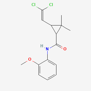 molecular formula C15H17Cl2NO2 B2376991 3-(2,2-二氯乙烯基)-N-(2-甲氧基苯基)-2,2-二甲基环丙烷-1-甲酰胺 CAS No. 297146-49-7
