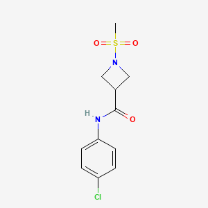 molecular formula C11H13ClN2O3S B2377007 N-(4-chlorophenyl)-1-(methylsulfonyl)azetidine-3-carboxamide CAS No. 1428373-32-3