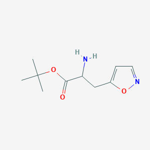 molecular formula C10H16N2O3 B2377015 Tert-butyl 2-amino-3-(1,2-oxazol-5-yl)propanoate CAS No. 2248259-17-6