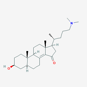 molecular formula C26H43NO2 B237702 3-Hydroxy-24-dimethylaminochol-8(14)-en-15-one CAS No. 136320-61-1