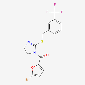 (5-Bromofuran-2-yl)-[2-[[3-(trifluoromethyl)phenyl]methylsulfanyl]-4,5-dihydroimidazol-1-yl]methanone