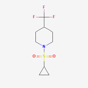 molecular formula C9H14F3NO2S B2377028 1-(Cyclopropylsulfonyl)-4-(trifluoromethyl)piperidine CAS No. 2034282-27-2