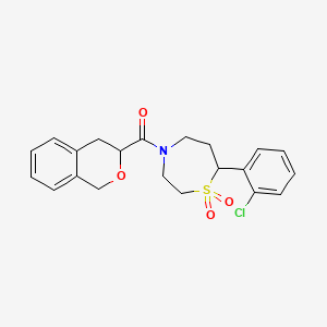 (7-(2-Chlorophenyl)-1,1-dioxido-1,4-thiazepan-4-yl)(isochroman-3-yl)methanone