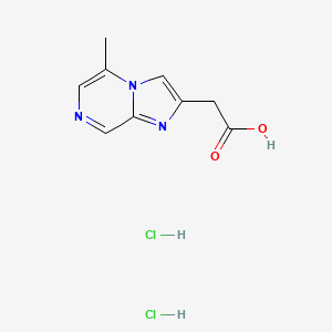 molecular formula C9H11Cl2N3O2 B2377038 2-(5-甲基咪唑并[1,2-a]哒嗪-2-基)乙酸;二盐酸盐 CAS No. 2416229-05-3