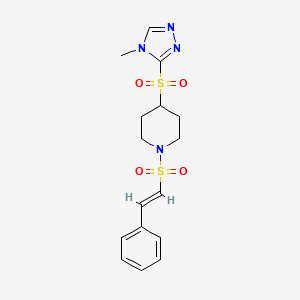 (E)-4-((4-methyl-4H-1,2,4-triazol-3-yl)sulfonyl)-1-(styrylsulfonyl)piperidine