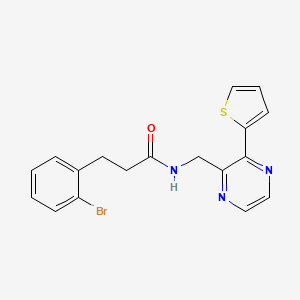 molecular formula C18H16BrN3OS B2377042 3-(2-bromophenyl)-N-((3-(thiophen-2-yl)pyrazin-2-yl)methyl)propanamide CAS No. 2034495-85-5