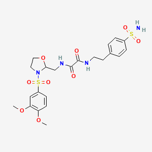 N1-((3-((3,4-dimethoxyphenyl)sulfonyl)oxazolidin-2-yl)methyl)-N2-(4-sulfamoylphenethyl)oxalamide