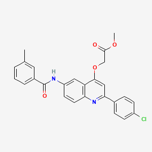 Methyl 2-((2-(4-chlorophenyl)-6-(3-methylbenzamido)quinolin-4-yl)oxy)acetate