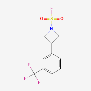 molecular formula C10H9F4NO2S B2377049 3-[3-(Trifluoromethyl)phenyl]azetidine-1-sulfonyl fluoride CAS No. 2411283-98-0