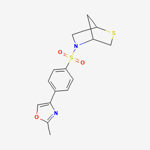 molecular formula C15H16N2O3S2 B2377050 4-(4-(2-Thia-5-azabicyclo[2.2.1]heptan-5-ylsulfonyl)phenyl)-2-methyloxazole CAS No. 2034310-03-5