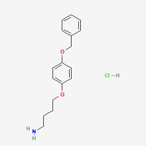 molecular formula C17H22ClNO2 B2377052 4-[4-(苄氧基)苯氧基]丁-1-胺盐酸盐 CAS No. 1171212-32-0