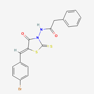 N-[(5Z)-5-[(4-bromophenyl)methylidene]-4-oxo-2-sulfanylidene-1,3-thiazolidin-3-yl]-2-phenylacetamide