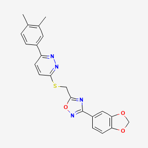3-({[3-(1,3-Benzodioxol-5-yl)-1,2,4-oxadiazol-5-yl]methyl}thio)-6-(3,4-dimethylphenyl)pyridazine
