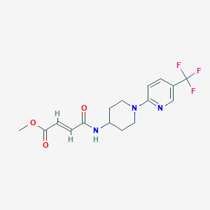 molecular formula C16H18F3N3O3 B2377058 Methyl (E)-4-oxo-4-[[1-[5-(trifluoromethyl)pyridin-2-yl]piperidin-4-yl]amino]but-2-enoate CAS No. 2411338-52-6
