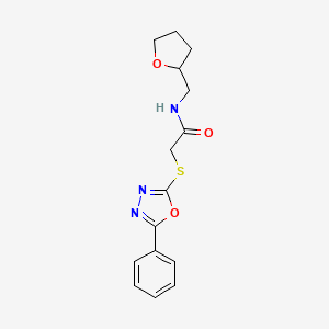 N-(oxolan-2-ylmethyl)-2-[(5-phenyl-1,3,4-oxadiazol-2-yl)sulfanyl]acetamide