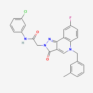 molecular formula C26H20ClFN4O2 B2377073 N-(3-chlorophenyl)-2-(8-fluoro-5-(3-methylbenzyl)-3-oxo-3,5-dihydro-2H-pyrazolo[4,3-c]quinolin-2-yl)acetamide CAS No. 931737-35-8