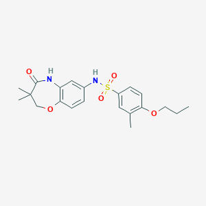 N-(3,3-dimethyl-4-oxo-2,3,4,5-tetrahydrobenzo[b][1,4]oxazepin-7-yl)-3-methyl-4-propoxybenzenesulfonamide