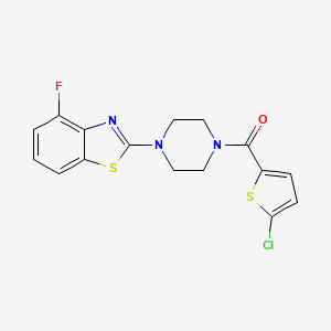 molecular formula C16H13ClFN3OS2 B2377087 (5-Chlorothiophen-2-yl)(4-(4-fluorobenzo[d]thiazol-2-yl)piperazin-1-yl)methanone CAS No. 897480-27-2