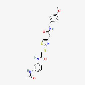 N-(3-acetamidophenyl)-2-((4-(2-((4-methoxybenzyl)amino)-2-oxoethyl)thiazol-2-yl)thio)acetamide