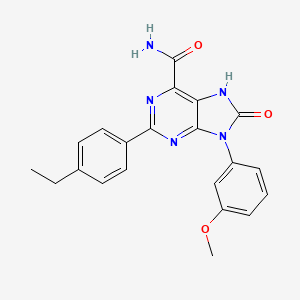 molecular formula C21H19N5O3 B2377096 2-(4-乙基苯基)-9-(3-甲氧基苯基)-8-氧代-8,9-二氢-7H-嘌呤-6-甲酰胺 CAS No. 899970-75-3