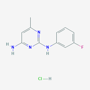 molecular formula C11H12ClFN4 B2377097 N2-(3-fluorophenyl)-6-methylpyrimidine-2,4-diamine hydrochloride CAS No. 1396772-00-1