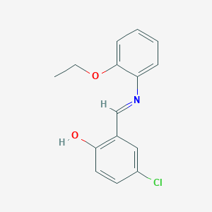 molecular formula C15H14ClNO2 B2377102 4-氯-2-{(E)-[(2-乙氧基苯基)亚氨基]甲基}苯酚 CAS No. 78095-86-0