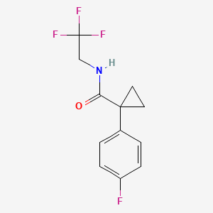 molecular formula C12H11F4NO B2377110 1-(4-fluorophenyl)-N-(2,2,2-trifluoroethyl)cyclopropanecarboxamide CAS No. 1207053-74-4