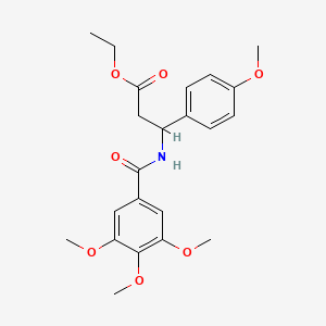 molecular formula C22H27NO7 B2377111 Ethyl 3-(4-methoxyphenyl)-3-[(3,4,5-trimethoxybenzoyl)amino]propanoate CAS No. 681841-21-4