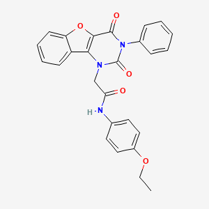 molecular formula C26H21N3O5 B2377121 2-(2,4-二氧代-3-苯基-3,4-二氢苯并呋喃[3,2-d]嘧啶-1(2H)-基)-N-(4-乙氧苯基)乙酰胺 CAS No. 877656-39-8