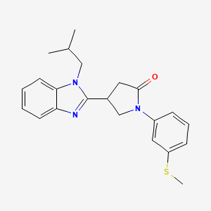 molecular formula C22H25N3OS B2377122 4-(1-异丁基-1H-苯并[d]咪唑-2-基)-1-(3-(甲硫基)苯基)吡咯烷-2-酮 CAS No. 862828-73-7