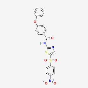 N-(5-((4-nitrophenyl)sulfonyl)thiazol-2-yl)-4-phenoxybenzamide