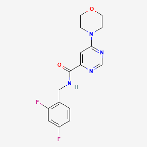 molecular formula C16H16F2N4O2 B2377130 N-(2,4-二氟苄基)-6-吗啉并嘧啶-4-甲酰胺 CAS No. 1903166-97-1