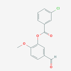 molecular formula C15H11ClO4 B2377131 5-Formyl-2-methoxyphenyl 3-chlorobenzoate CAS No. 431978-87-9