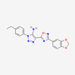 molecular formula C19H16N6O3 B2377134 5-[3-(1,3-Benzodioxol-5-yl)-1,2,4-oxadiazol-5-yl]-3-(4-ethylphenyl)triazol-4-amine CAS No. 892763-36-9