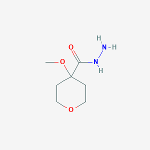 molecular formula C7H14N2O3 B2377146 4-Methoxyoxane-4-carbohydrazide CAS No. 1936115-91-1