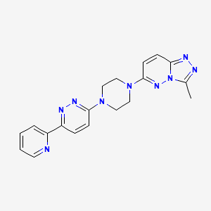molecular formula C19H19N9 B2377147 3-Methyl-6-[4-(6-pyridin-2-ylpyridazin-3-yl)piperazin-1-yl]-[1,2,4]triazolo[4,3-b]pyridazine CAS No. 2380192-34-5