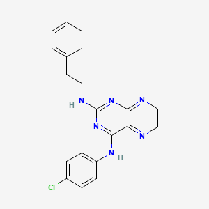 (4-Chloro-2-methylphenyl){2-[(2-phenylethyl)amino]pteridin-4-yl}amine