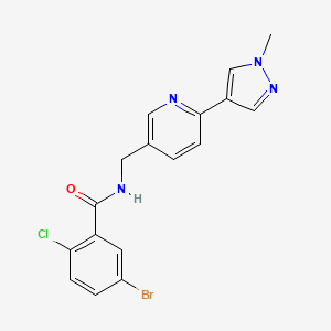 5-bromo-2-chloro-N-((6-(1-methyl-1H-pyrazol-4-yl)pyridin-3-yl)methyl)benzamide